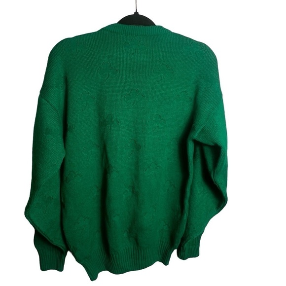 Quill's Woolen Market Sweater Vintage Shamrock Ireland Hand Crafted Size Small - Picture 2 of 11